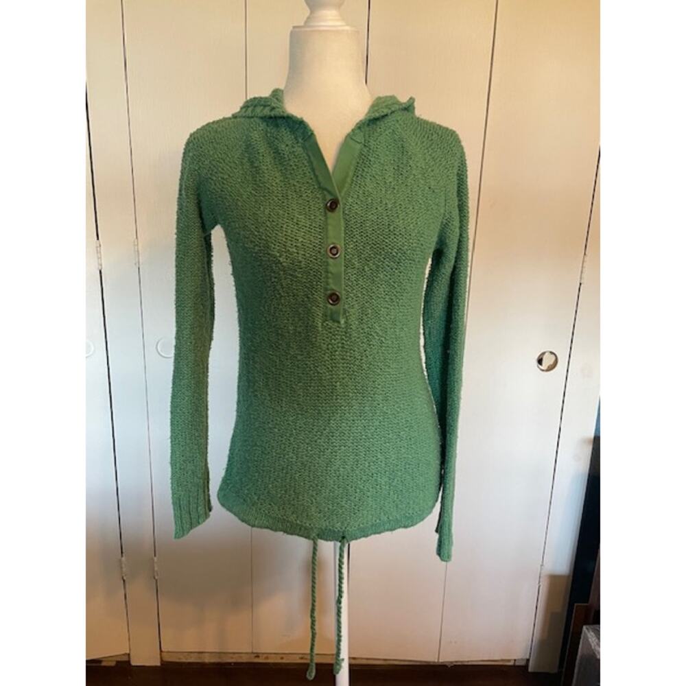 Old Navy Women's Size Medium Sweater Hoodie Green Cotton Blend